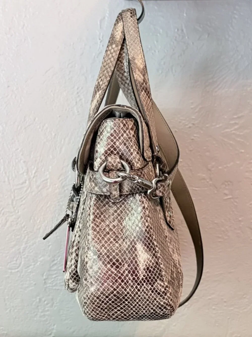 Coach Campbell Exotic Leather Snakeskin Embossed Crossbody Satchel F27895 NWOT